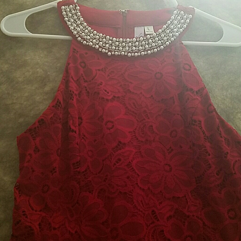 Red cocktail dress