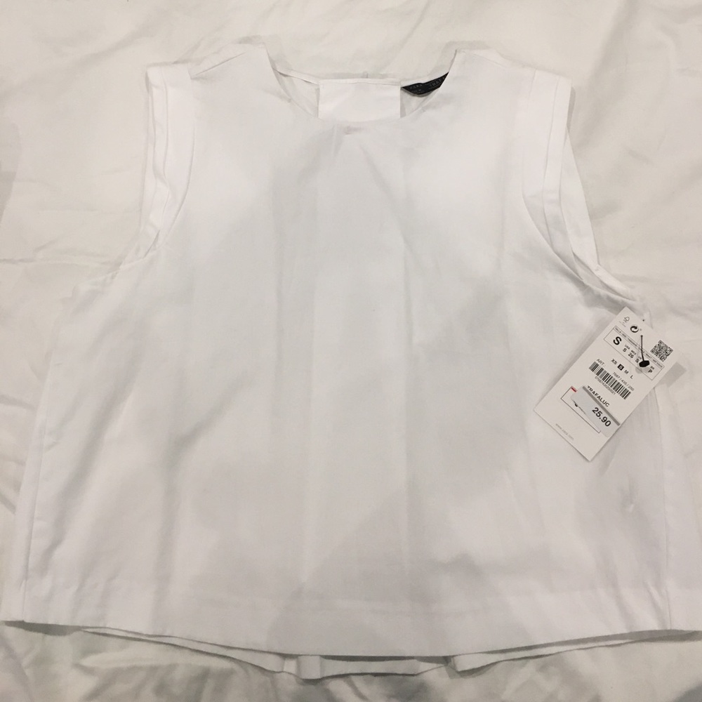New with tags Zara cotton poplin crop top size S