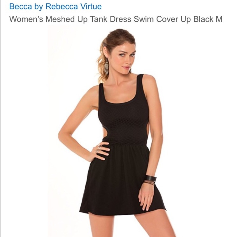 Becca swim cover up, open back. Medium.