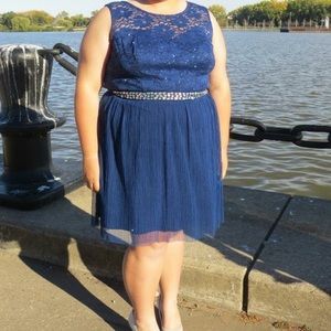 Navy Blue Homecoming Dress - Plus Size