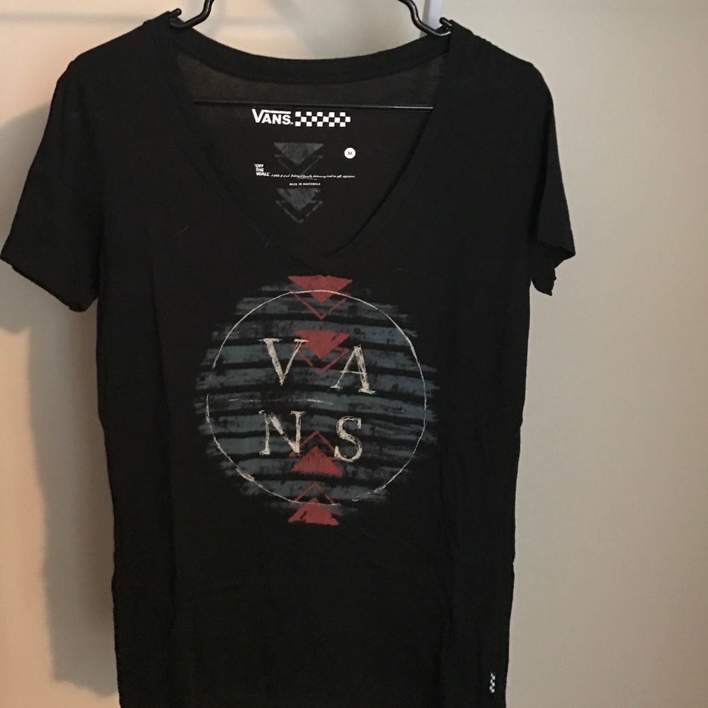 Black Vans v neck tee