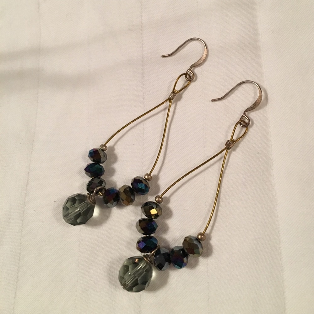Multi faceted bead earring