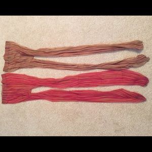 2 pairs of sheer striped pantyhose tights