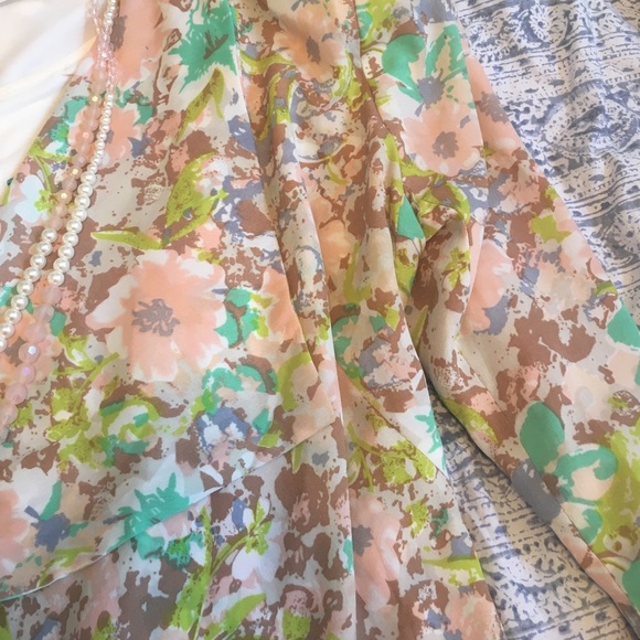 Floral Open Front Blazer - Picture 2 of 3