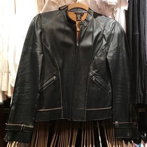 BCBG Leather Moto Jacket