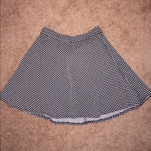 black and white polka dot skirt