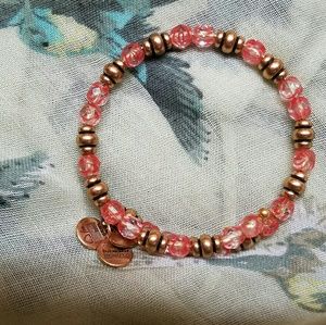 Rose Pink and Gold Souk Wrap Bracelet