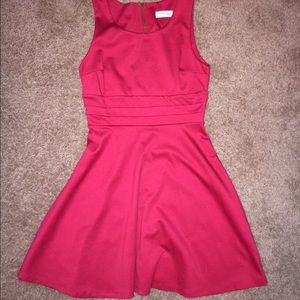 red thick strapped dress