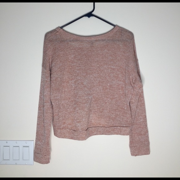 peach cropped sweater - Picture 2 of 2