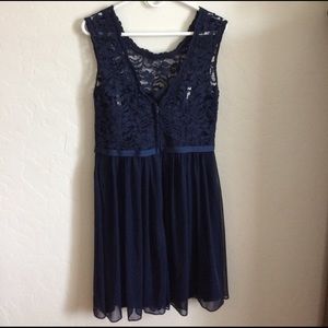 Davids bridal bridesmaid navy dress