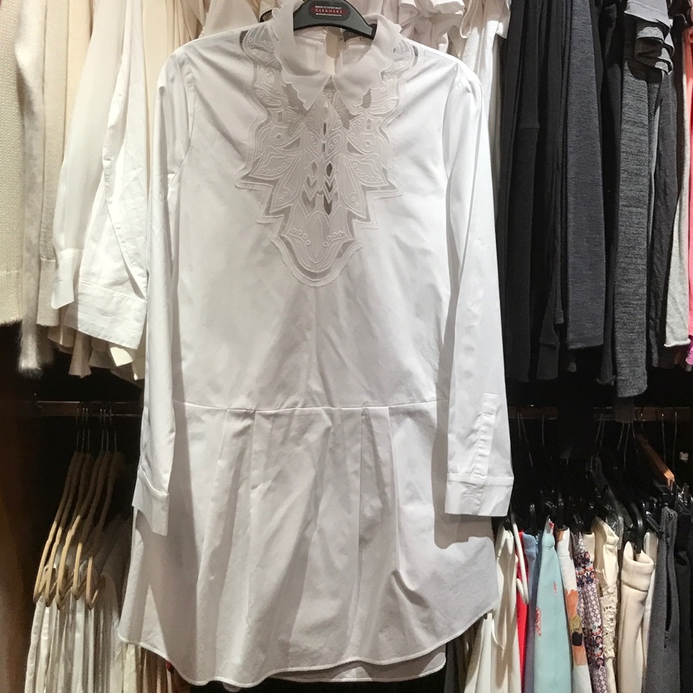 Zoe & Sam white linen dress