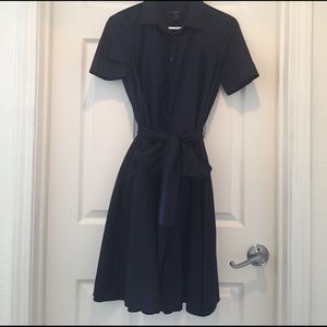 J-Crew Navy Shirt Dress with Pockets