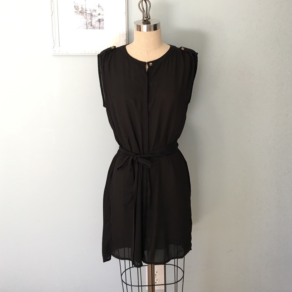 Ya black chiffon tunic top/short dress