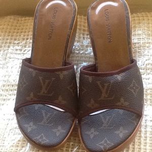 Louis Vuitton brown clogs