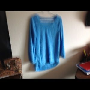 Blue fuzzy Long sleeve tunic