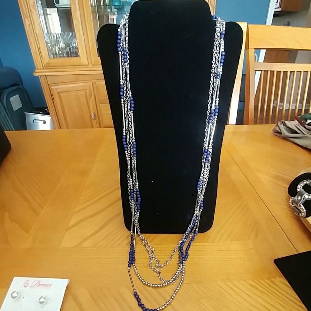 True blue necklace.