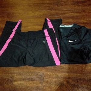 Workout outfit Nike Vogo tshirt and capri