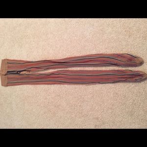 Textured multi stripe sheer nude pantyhose tights