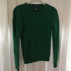 Ralph Lauren Emerald Green Cable Knit Sweater