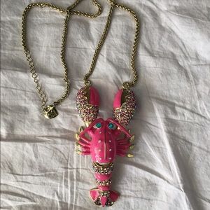 RARE Betsey Johnson LOBSTER Pendant Necklace