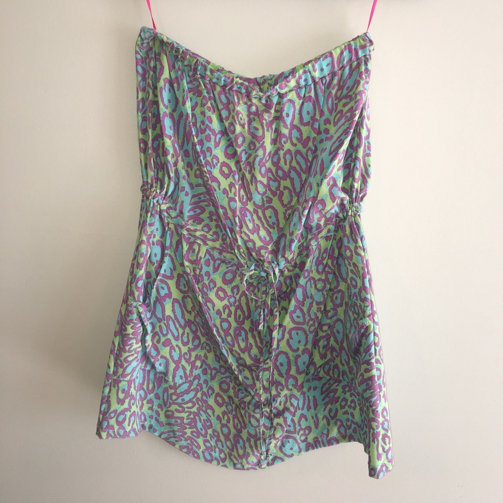 Drawstring waist dress! Not a romper. 100% silk.