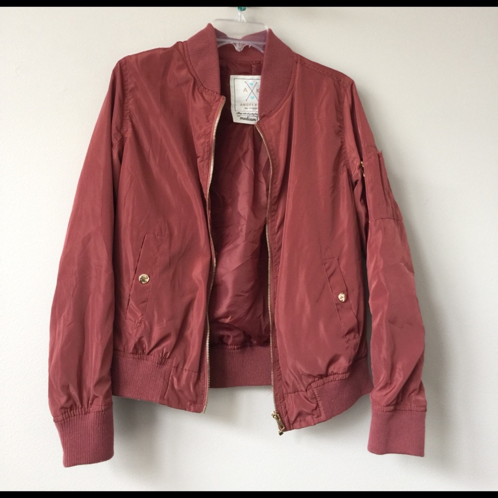 Maroon bomber jacket