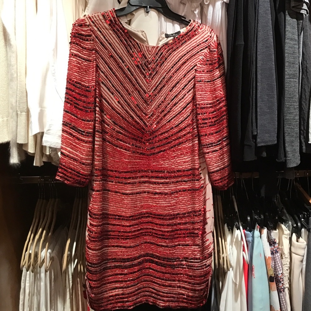 Red Beaded Parker Dress size 4