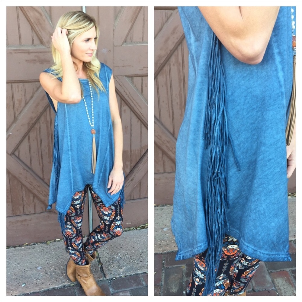 ⭐️Just In ⭐️ Fringe Detail Sleeveless Tunic
