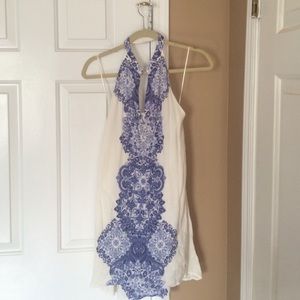 O'Neill - Halter Dress; white/blue