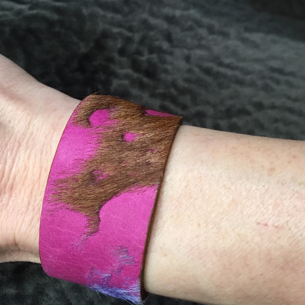 Rachel Abroms Genuine Cowhide Snap Bracelet Pink