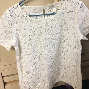 Loft while lace shirt