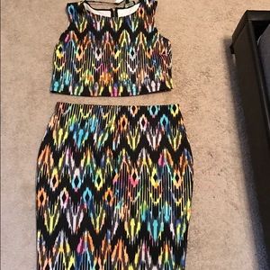 Forever 21 Crop Top Skirt set