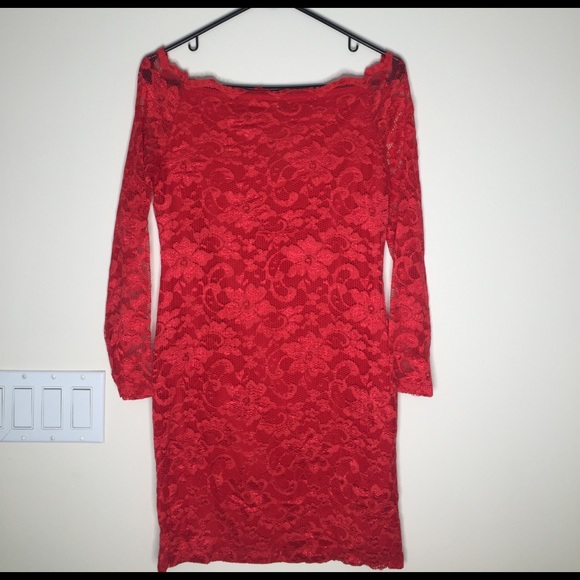 red lace Bodycon NWOT - Picture 2 of 2