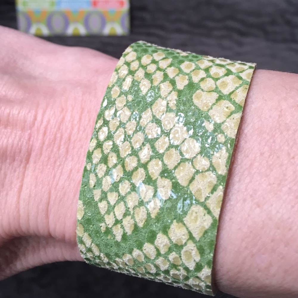 Rachel Abroms Genuine Leather Python Prnt Bracelet