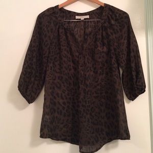 {LOFT} Leopard print blouse. Size Small