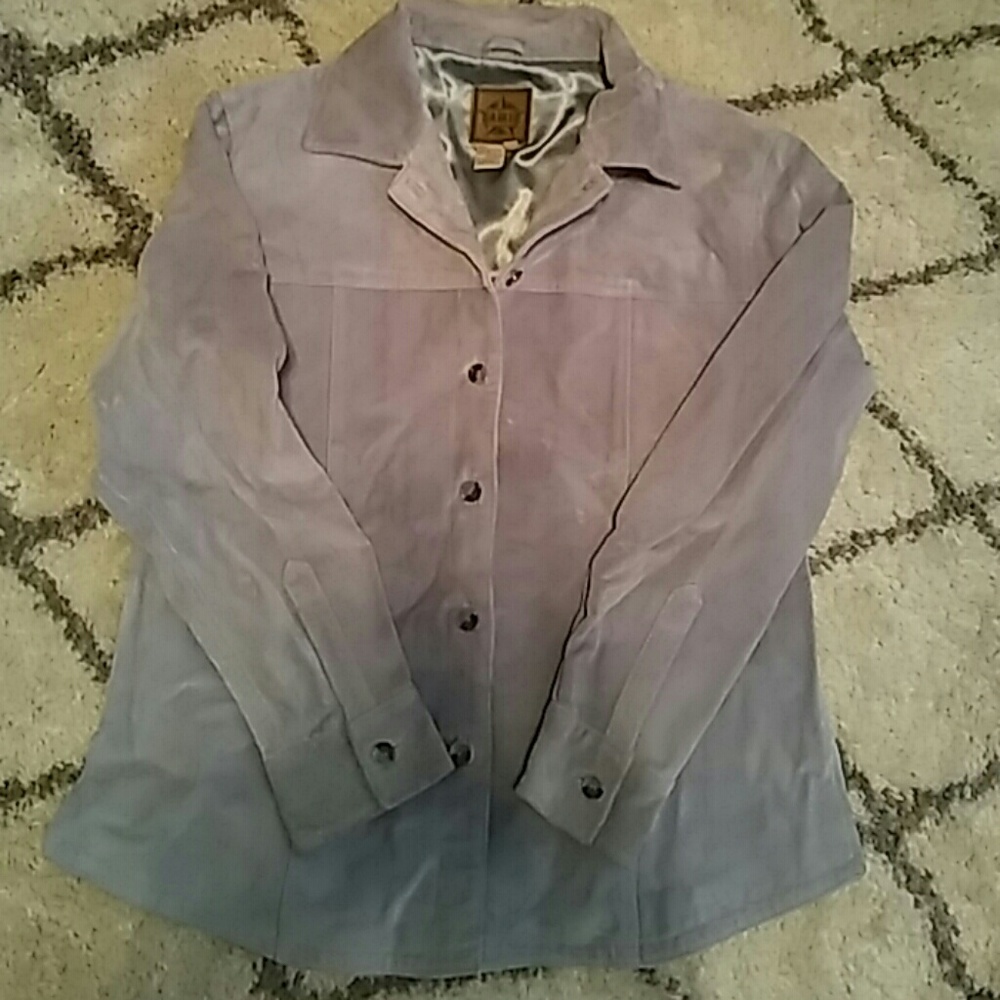 Powder blue suede top/jacket