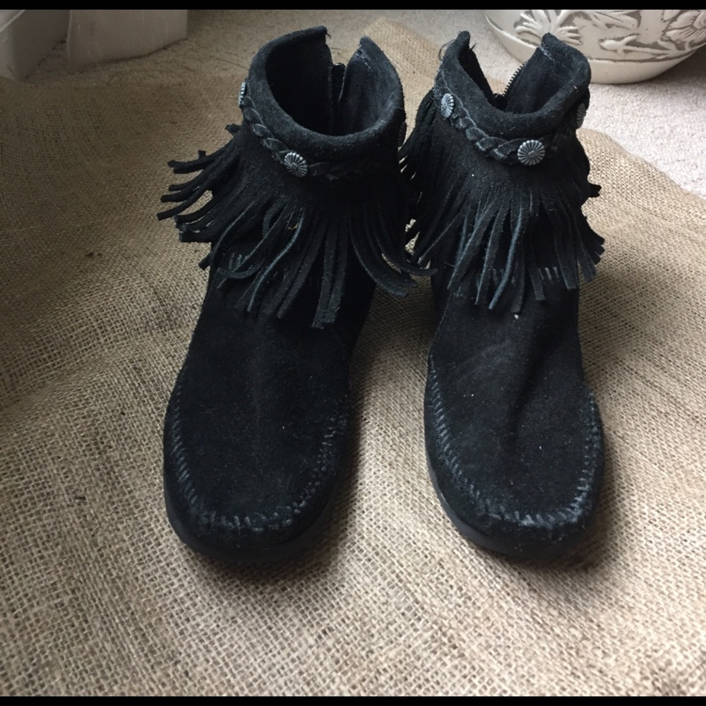 Black suede booties