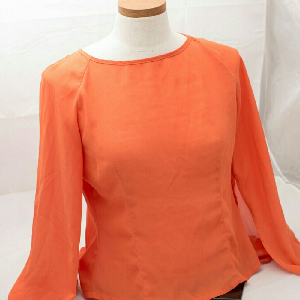 Orange flowing sleeves delicate