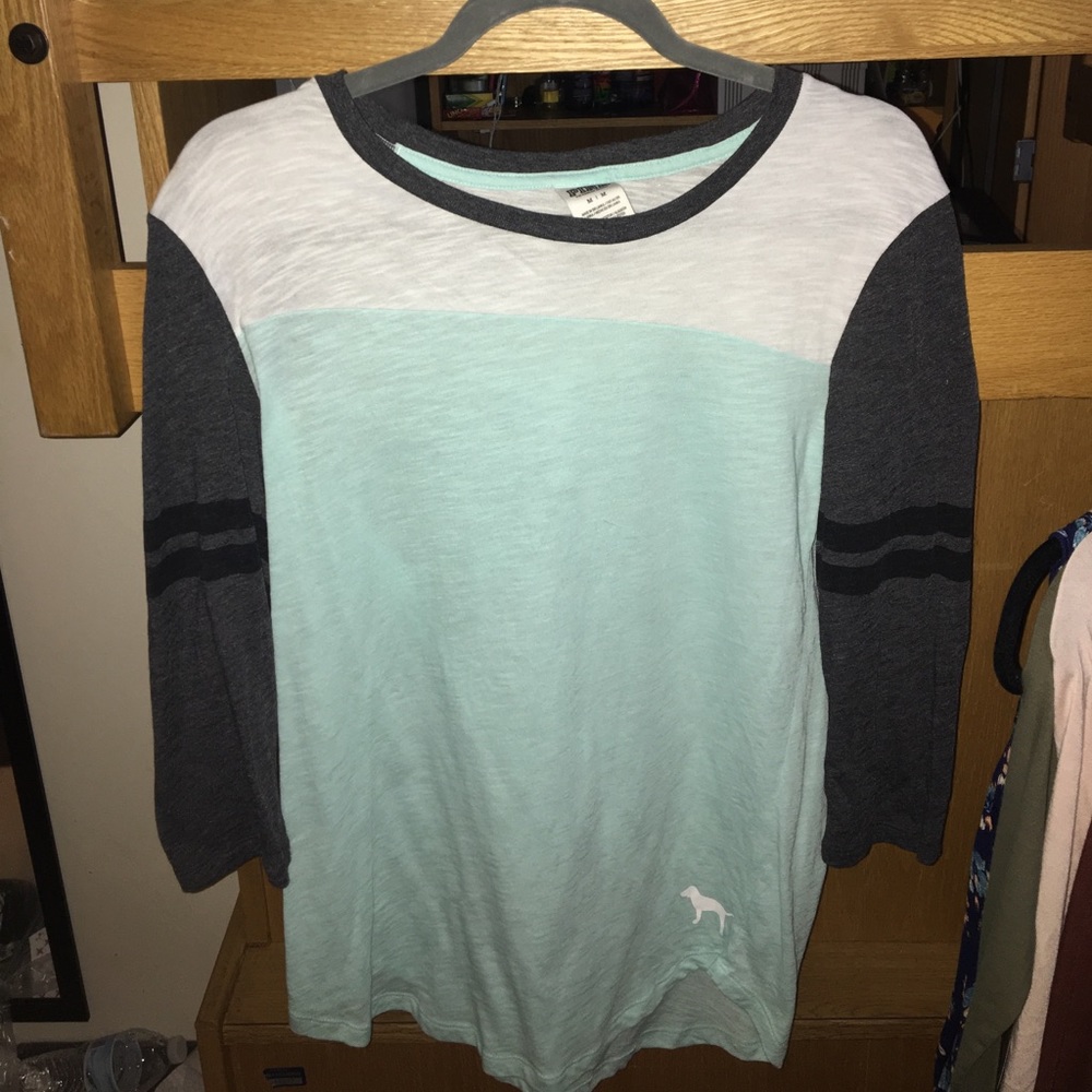 A PINK quarter length sleeve T-shirt