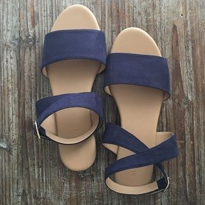 Navy Blue suede Sandals