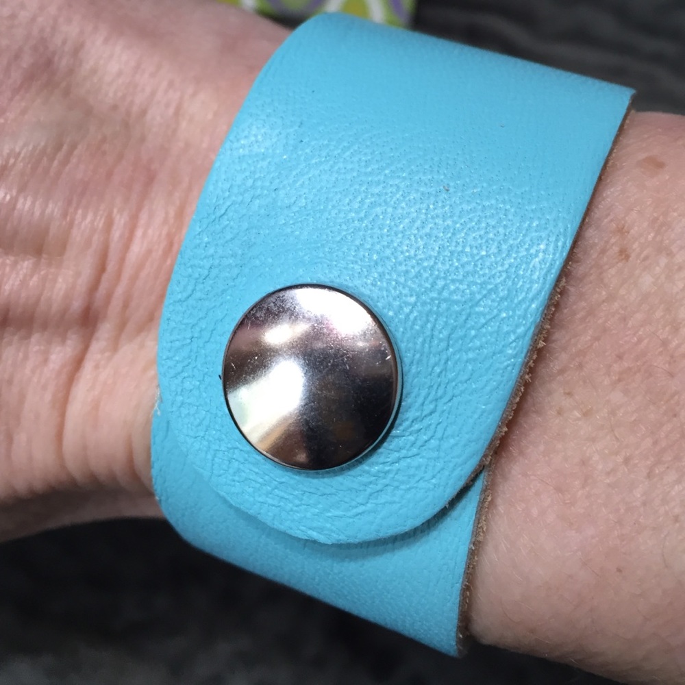 Rachel Abroms Leather Tiffany Blue Bracelet