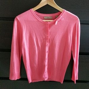 Pink cardigan sweater