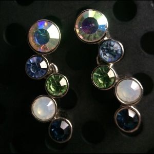 lia sophia Happy Hour Silver Blue Green Earrings