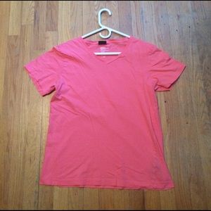 Pink men's v-neck tee shirt.