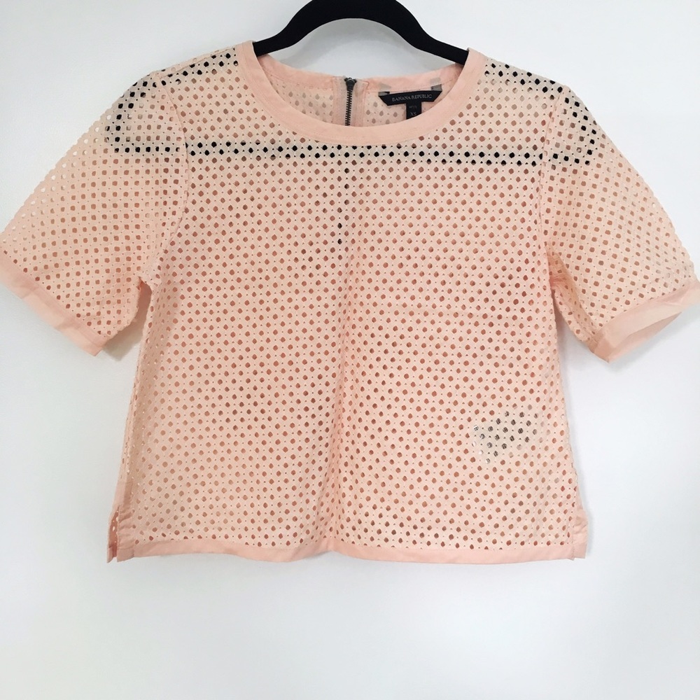 Banana Republic Blush Eyelet Lace Top