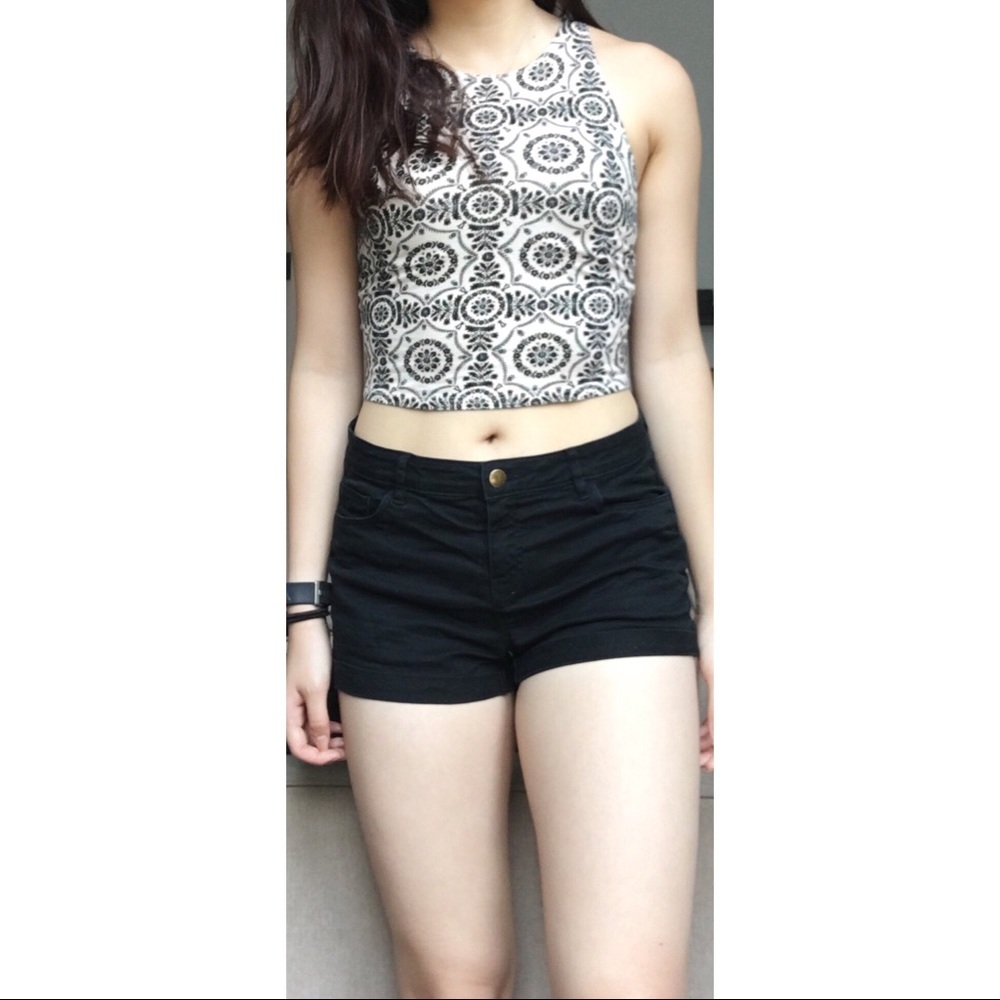 Art Deco Patterned Crop Top