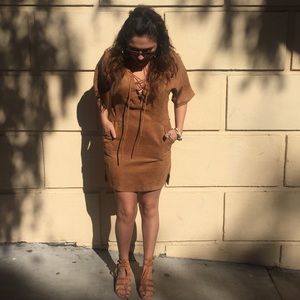 Dresses - Suede lace up dress Dresses - Suede lace up dress