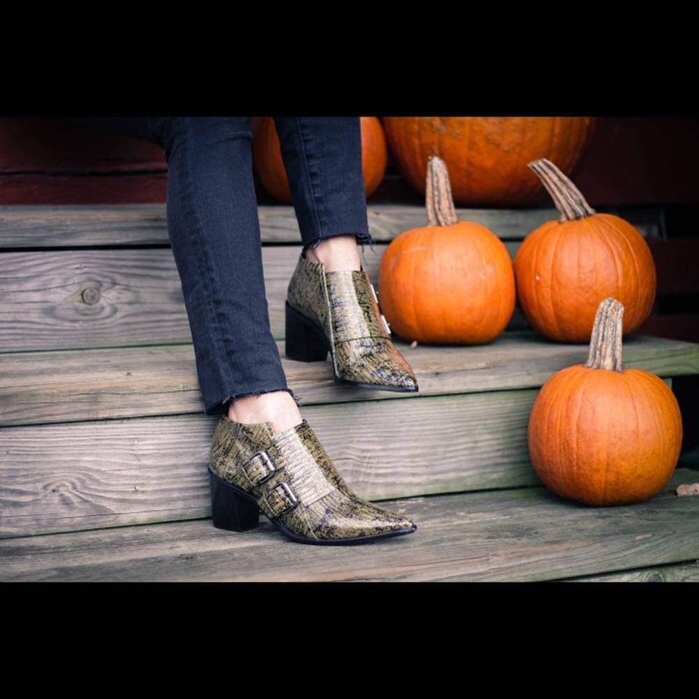 Tibi Green / Khaki Booties