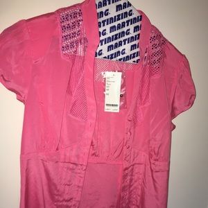 Brand new with tags pink button up Bebe blouse