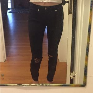 Abercrombie and Fitch Distressed Black Jeans